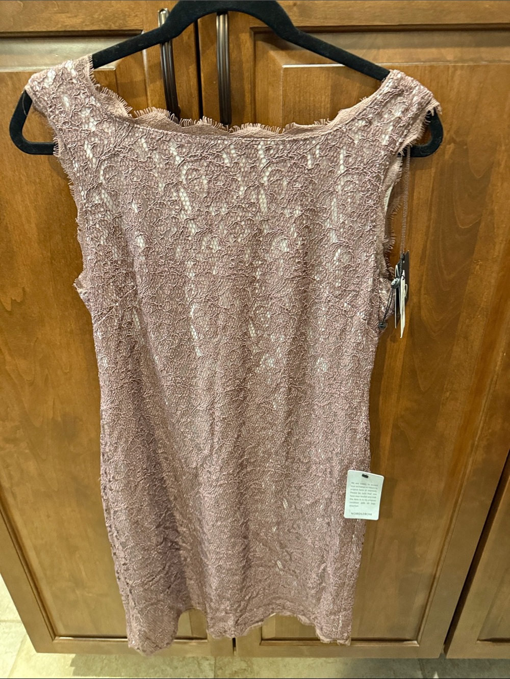 Adrianna Papell Dusty Rose Lace Sheath Cocktail Dress